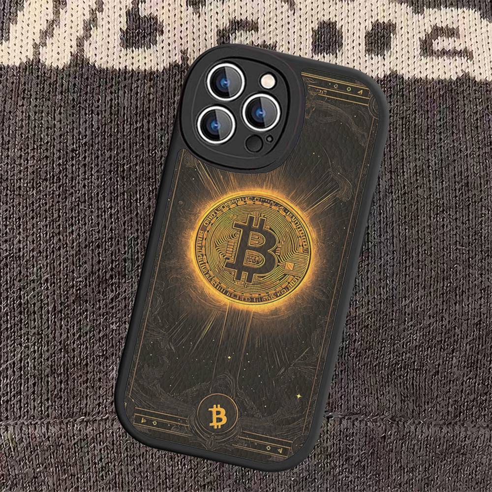 

B-Bitcoin Leather Phone Case For IPhone 16 15 14 17 Pro Max 11 12 Mini Plus Soft Shell iPhone 15pro max