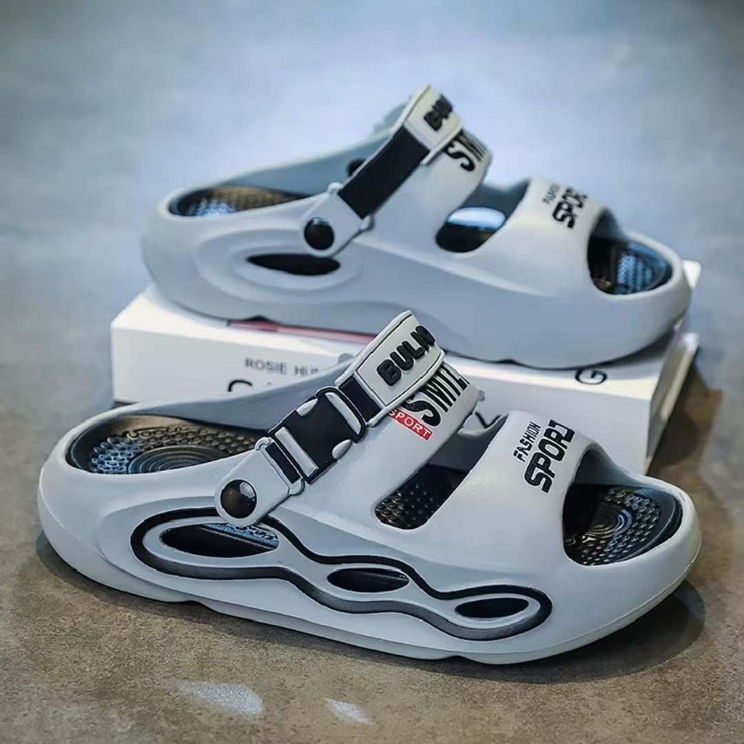 

Летние мужские кокосовые сандалии для улицы 2025 - Нескользящие шлепанцы на толстой подошве с мягкостью облака для пляжа и повседневной носки 40-41