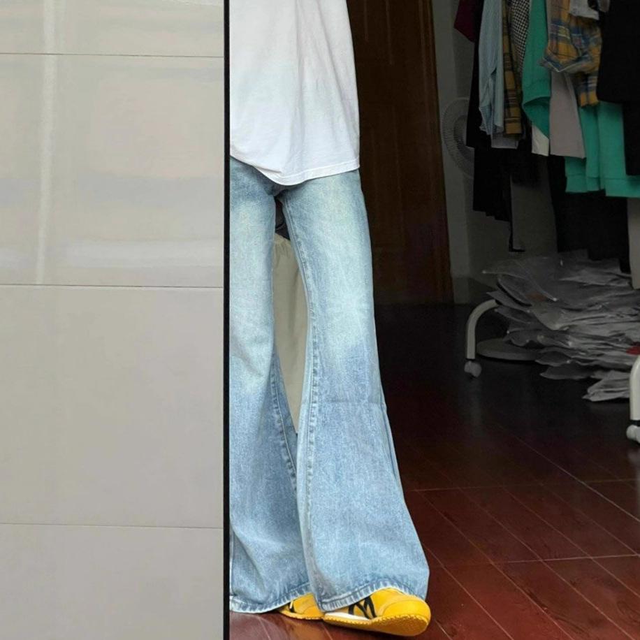 Comfortable Not Stick Leg Micro Flare Jeans Female Autumn Big Yards High-waisted Horseshoe Trousers Small Size Skinny Flared Trousers Long Denim Pants