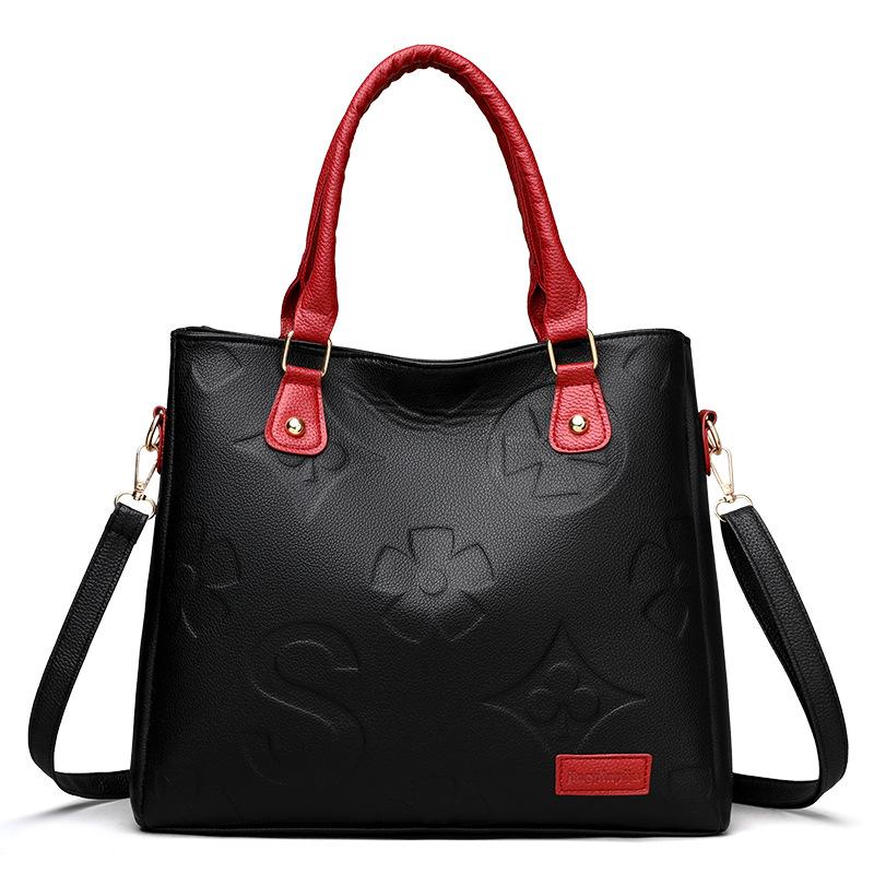In the New Handbag, Mother, Women's Bag, Embossed Large-capacity Shoulder Handbag.