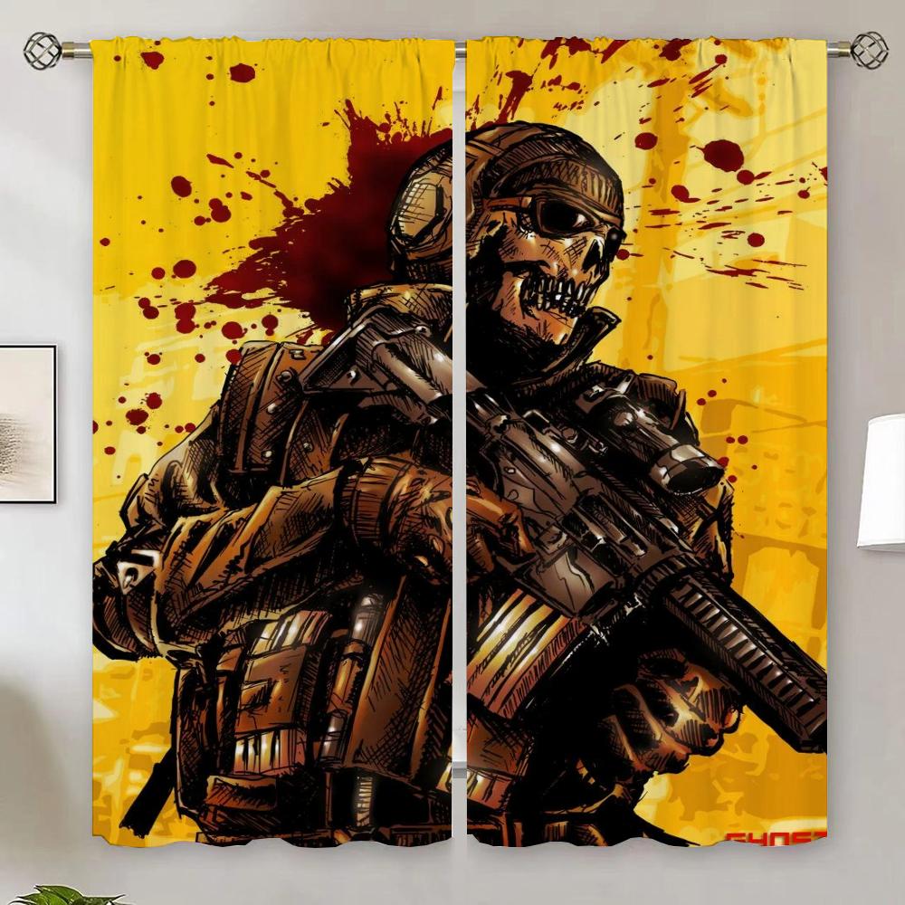 

Блекаут штори для віконних штор Салон 2 штуки Call of Duty Перегородка Вулична штора для прикраси вітальні Відтінки W96xH213cmx2pcs-CL