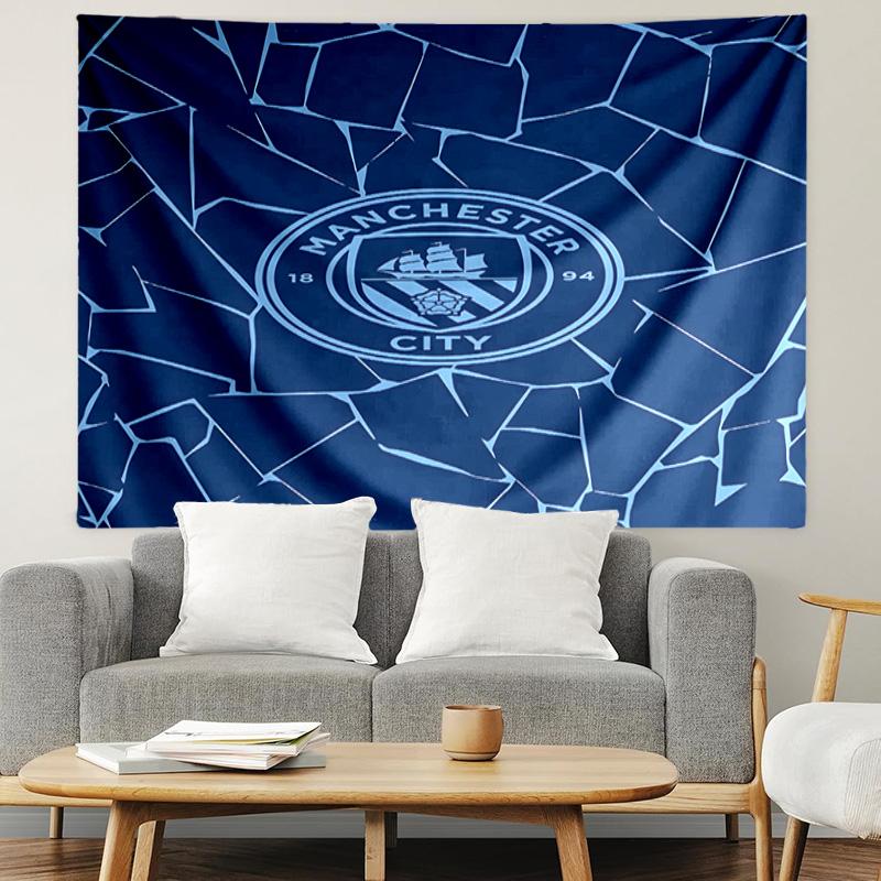 Football team City FC Print Tapestry, Lightweight Wall Hanging, for Bedroom, Dorm, Living Room, Home Art Decor - Birthday Christmas Gift for Friends