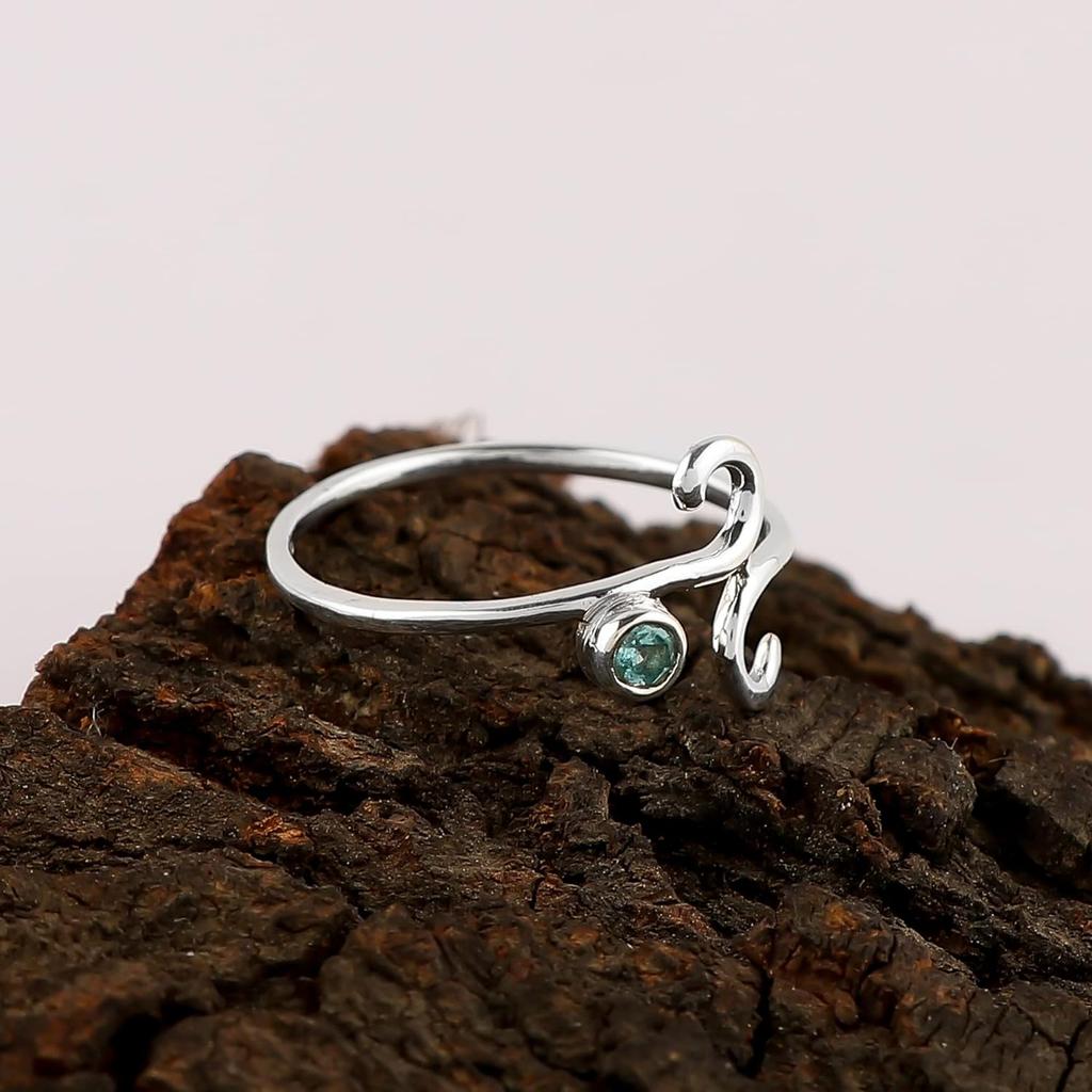 Blue Topaz Gemstone Solid 925 Sterling Silver Women Ring, Gift For Her, Stacking Ring, Fashion Jewelry, Handmade Ring