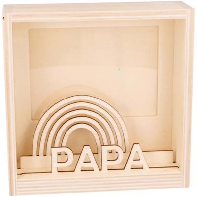 Cadre photo 3D en bois - Papa - 15 x 15 x 5 cm