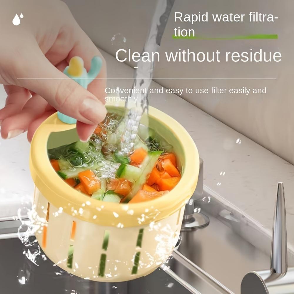 

Сітчасте ситечко для кухонної раковини у формі кактуса - креативний кошик для зливу для запобігання залишкам, засмічення та запаху, хромоване покриття жовтий