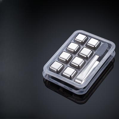 4/6/8 Pcs Stainless Steel Ice Cubes Set Reusable Chilling Stones for Whiskey Wine Wine Cooling Cube Chilling Rock Party Bar Tool