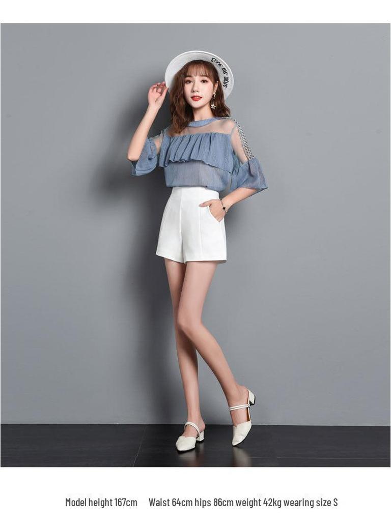 Women's Plus Size High Waist White A-Line Shorts - Slimming, Loose Fit, Wide Leg, Perfect for Spring/Summer Casual Wear