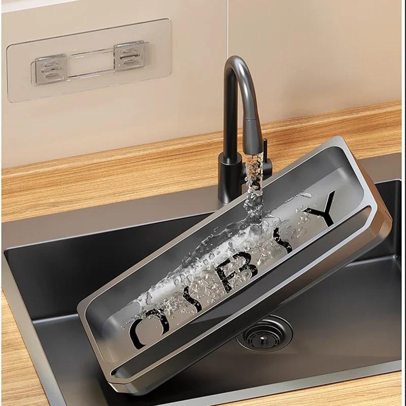Drain Rack Kitchen Sink Organizer Self-draining Shelf Sponge Holder Dishcloth Faucet Storage Soap Drainer Kitchen Accessories