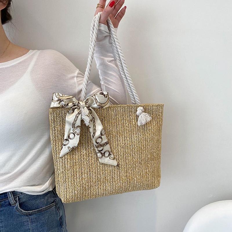 Portable Woven Fairy Style Straw Bag Ielgy Single Shoulder