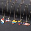 South America Map Necklace: Venezuela, Dominica, Paraguay Stainless Steel Pendant