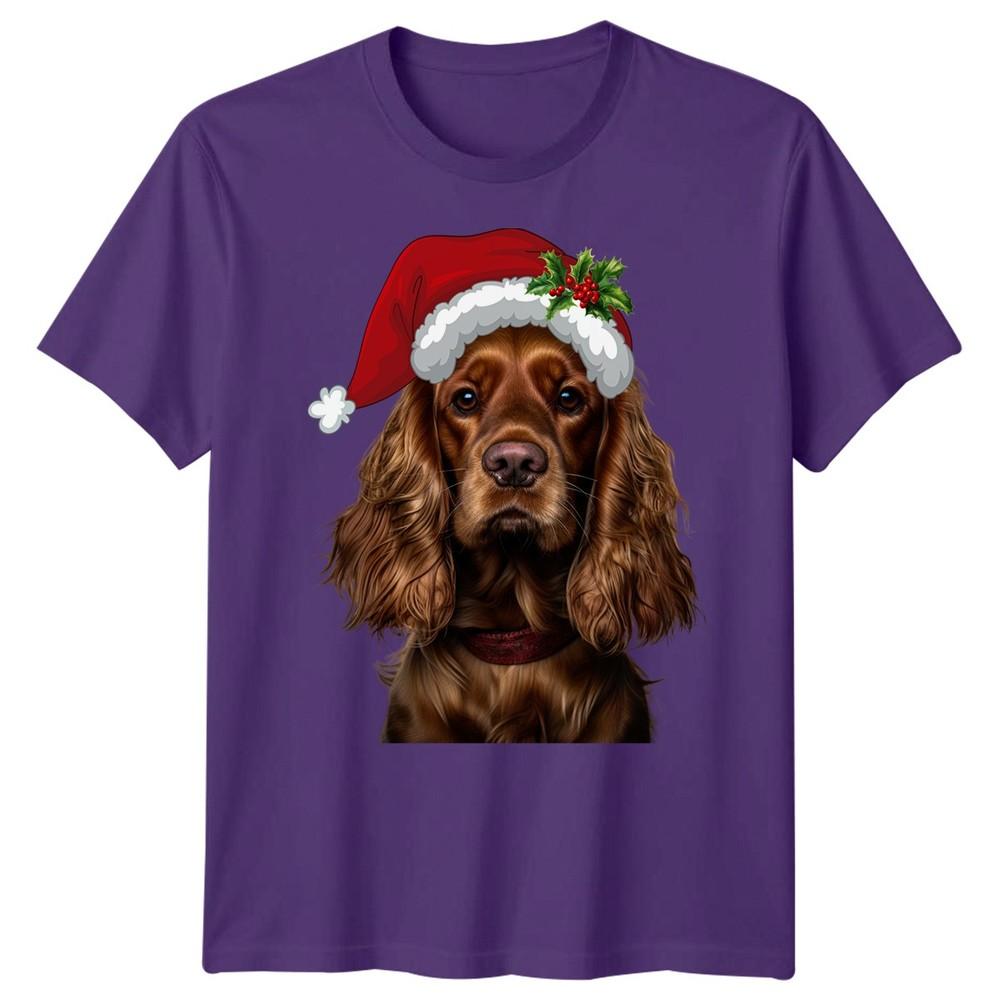 Spaniel Dog Christmas Holiday Animals Unisexs Unisexs Graphic Tee Festive Tee