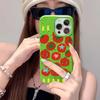 Case For iPhone 11 12 13 14 15 16 Pro Max New Ins Creative Tomato Print Lichee Pattern Cover For iPhone XS Max X XR 16 Plus 16e
