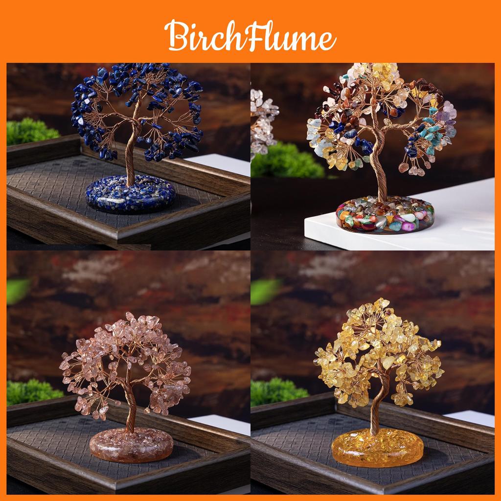 Natural Crystal Wealth Tree Home Decor With Rainbow Colors For Living Room Display