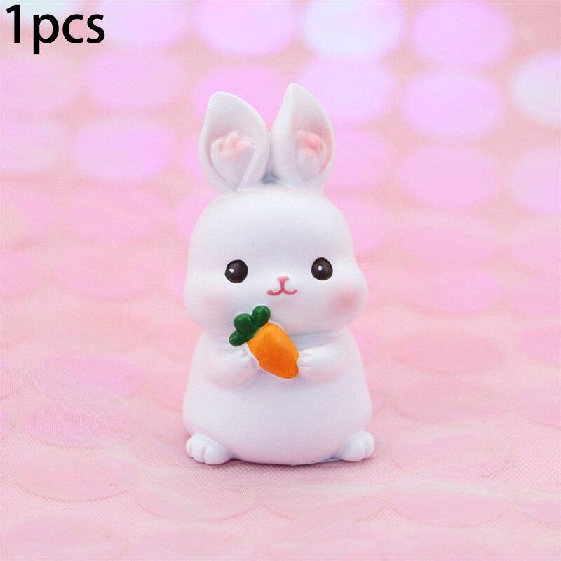 Cute Bunny Cake Decoration Rabbit Animal Ornaments Cake Topper Party Dessert Decor Birthday Party Baby Shower Baking Supplies