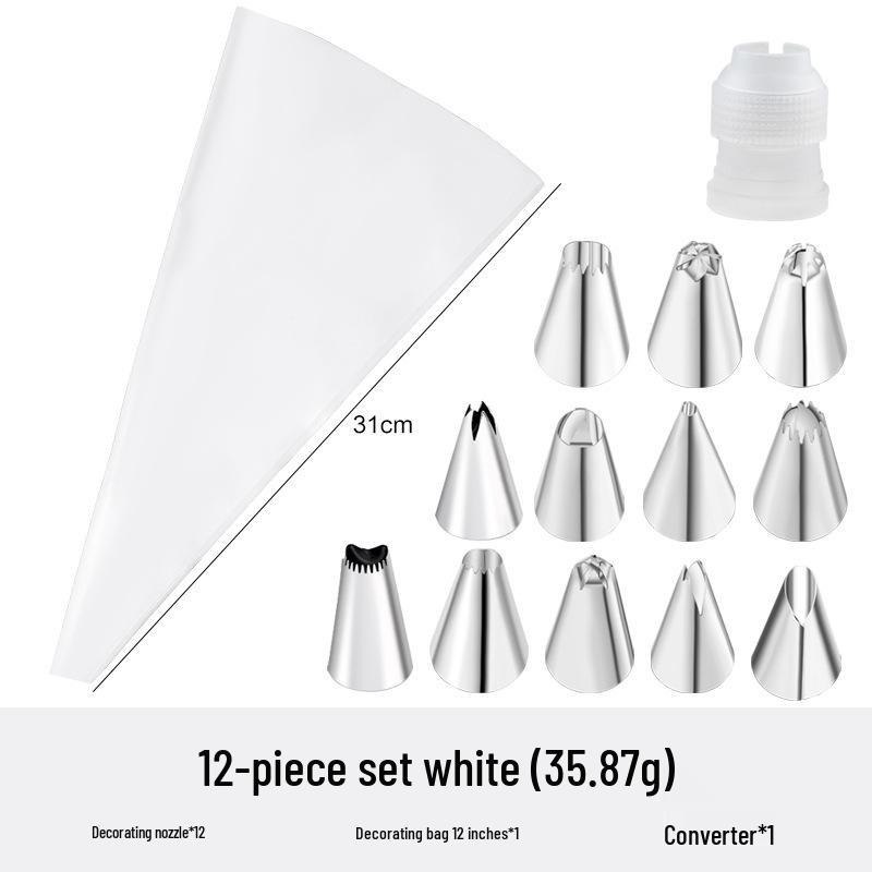 Stainless Steel Cake Decorating Tips Set with EVA Piping Bag