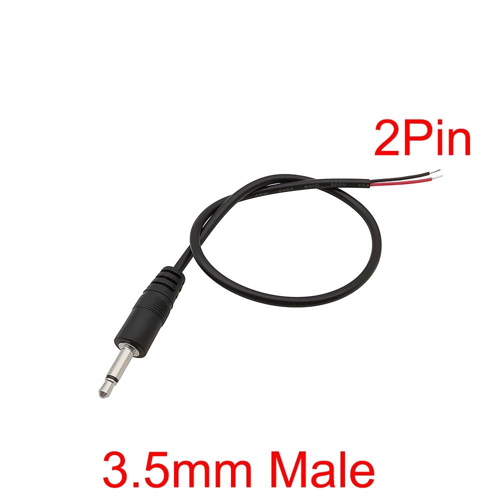 1Pcs 2/3/4Pins Mono Stereo AUX Connector 2.5mm/3.5mm DIY Audio Extension Wire AUX Extension