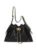 25C Women's Hippie Hobo Fashion Bucket Bag - Chain Crossbody, Drawstring Shoulder & Underarm Design