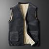 Velvet Thickened Photography Warm Vest for Men In Autumn and Winter, Middle-aged and Young Collarless Sleeveless Lamb Velvet Vest Jacket