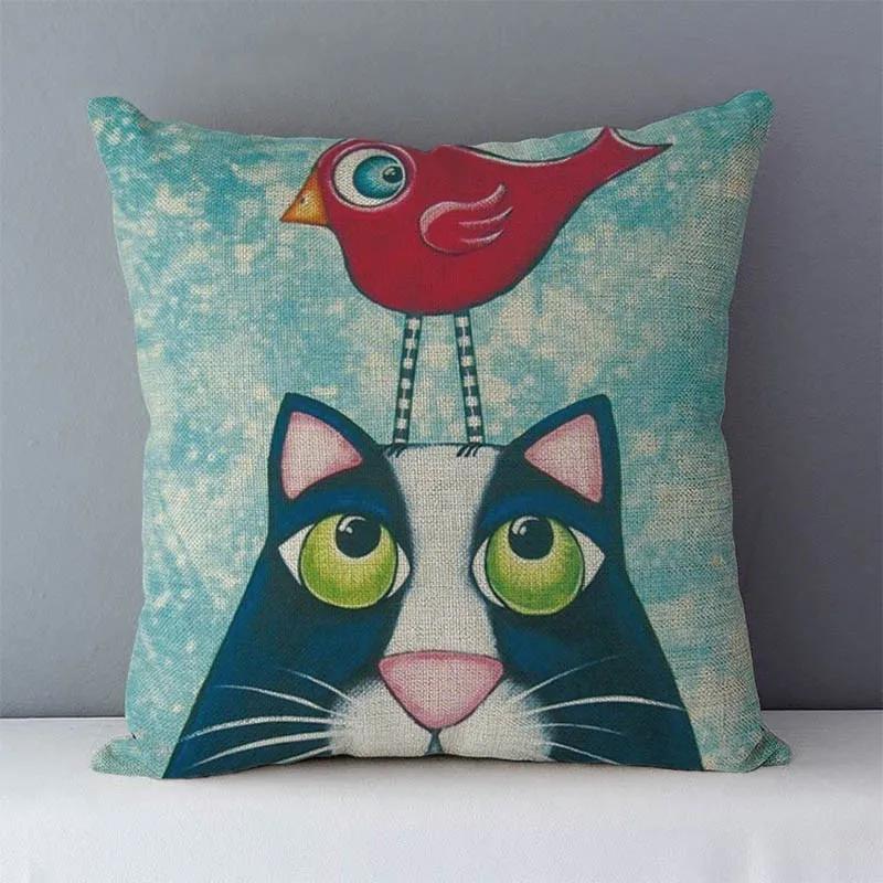 Wybrana poszewka na poduszkę na kanapę Kreskówkowy kot Drukowana Wysokiej jakości Dekoracyjne poduszki do domu Do sypialni dziecięcej Dekoracja łóżka poszewka