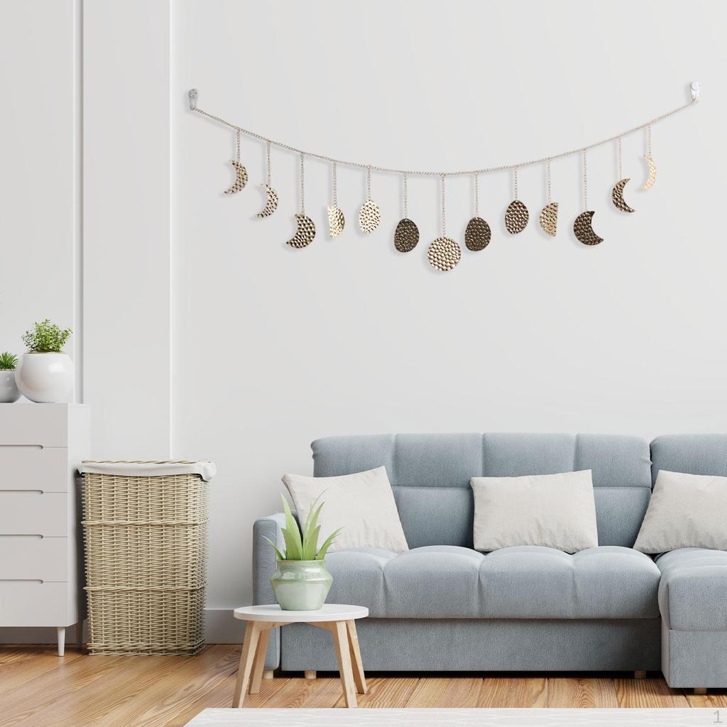 Moon Phase Wall Hanging Decor Decor,Headboard Decor,Hanging Ornament,Boho,Moon Cycle Banner for
