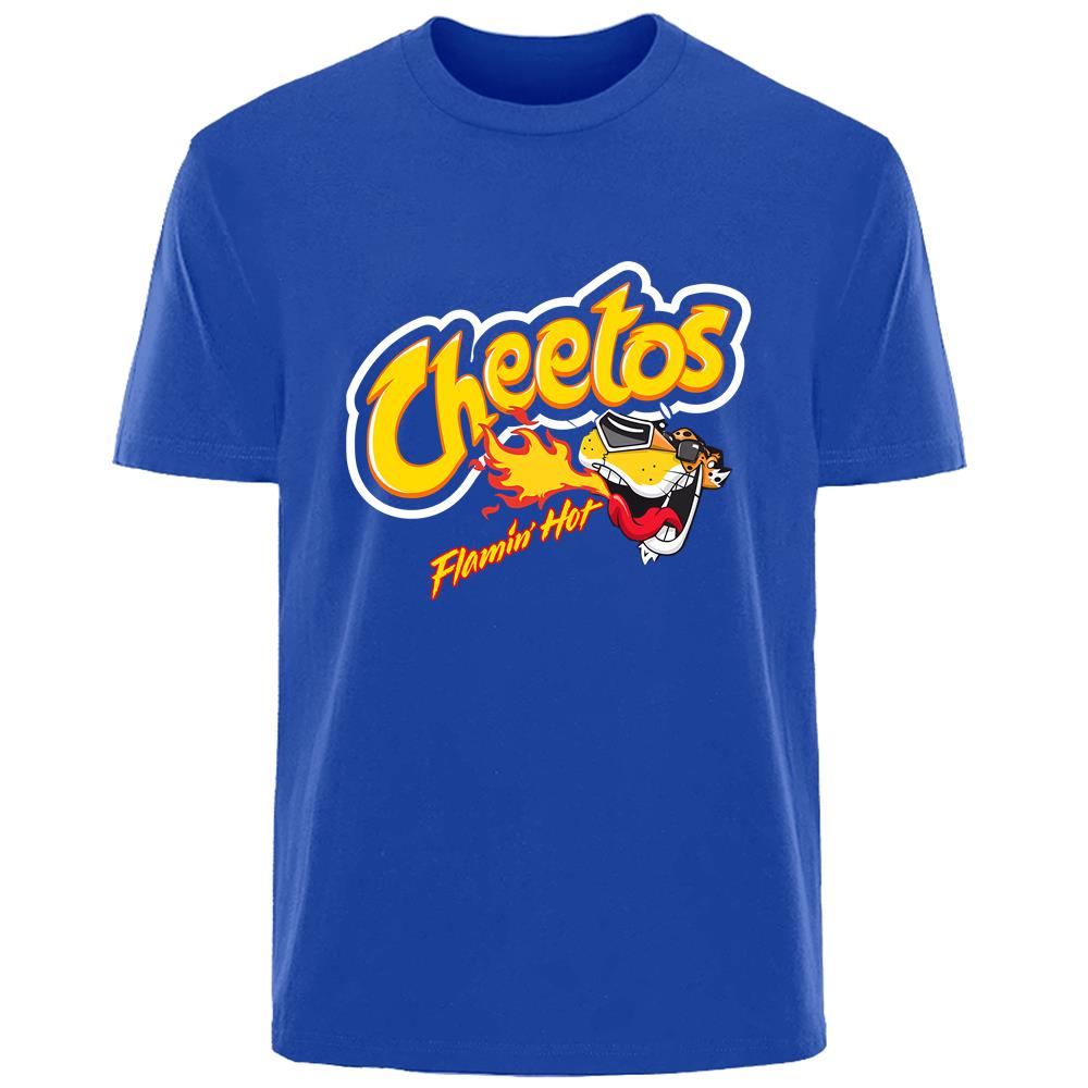 Fun personality Cheetos Printed Summer Men 100% cotton comfortable breathable fashion casual T-shirt Men outdoor street wear