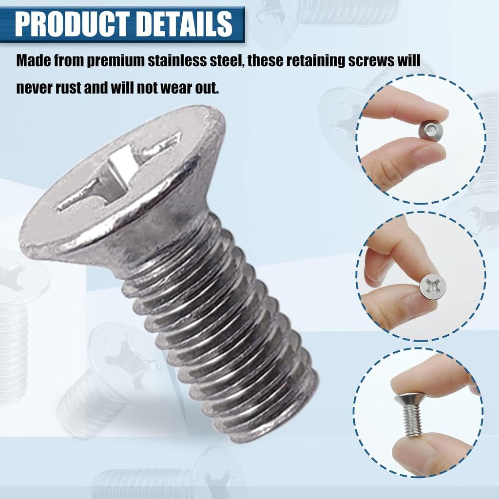 8Pack Stainless Steel Brake Disc Rotor Screws, Stainless Steel Retaining Screws for Front and Rear by Mission Automotive, Compatible with for Honda,