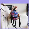 Mini Trendy Northeast Big Flower Fabric Backpack Waterproof Coin Card Case Headphone Bag Personality Small Crossbody Bag Key Bag Red