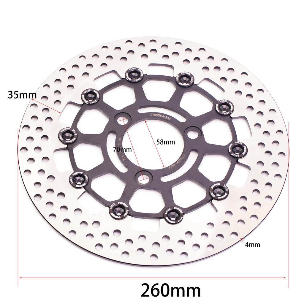 Brake Disc Rotor Motorcycle CNC Aluminum 260mm 3 Hole 5 Hole Pitching 70mm 59mm Floating Disc for Yamaha BWS WISP Motorbike