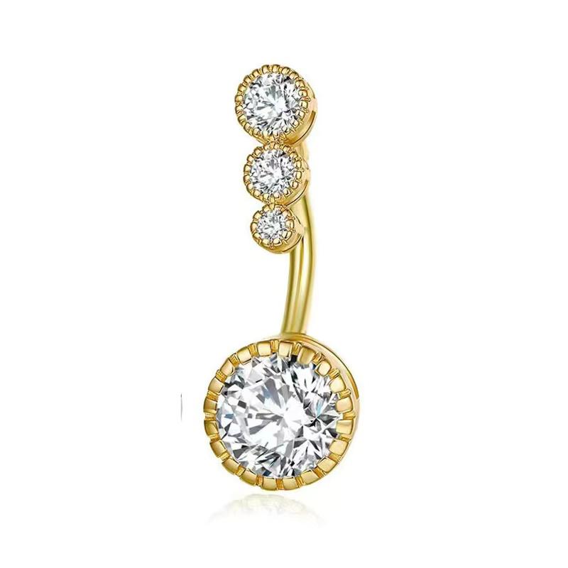 

1 шт. Круглое кольцо-пуговица для груди из кубического циркония для женщин, открытое кольцо-пирсинг для пупка, сверкающее, с цирконом