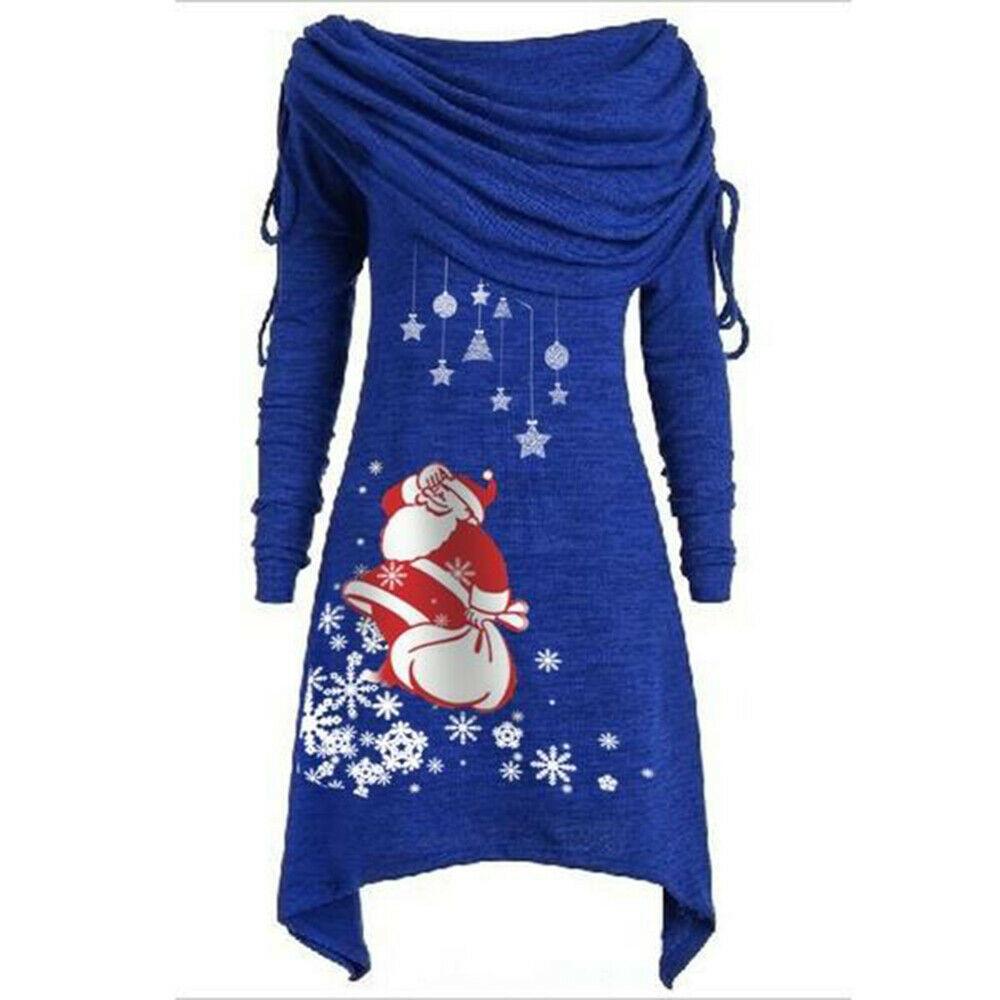 Festive Women's Santa Claus Sweater Jumper With Soft Material For Christmas Celebrations