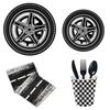 Tire-Themed Party Tableware, Paper Plates, Paper Towels, Birthday Supplies, Racing Disposable Birthday Party Sets.