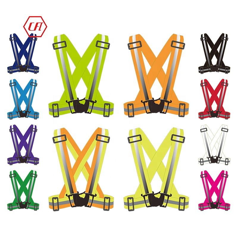 Hi Vis Reflective Safety Strap Vest High Visibility Adjustable Safety Ves for Night Cycling Hiking Jogging Dog Walking Xl&Customized&Polyester&125