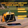 120W Solar Rechargeable 144 LED Work Light, 10000LM Flood Light | Portable Camping Light, 4 Modes, IP66 Waterproof Outdoor Job Site Light with Stand