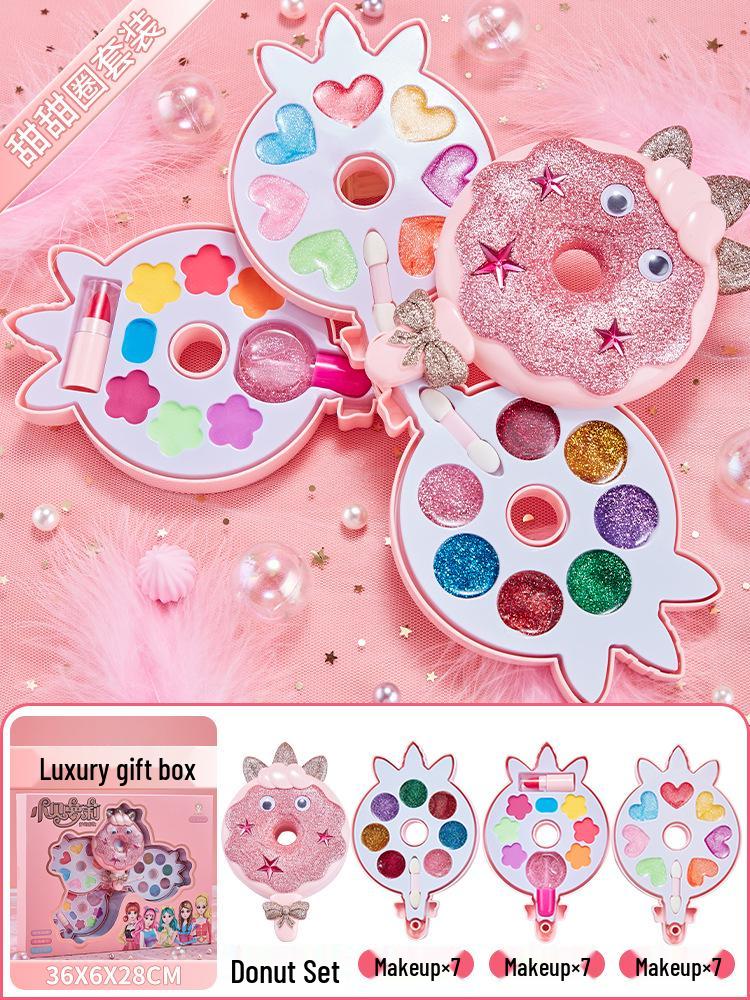 Set de jucării de machiaj pentru copii: Ruj și Kit Cosmetic pentru Fete cu Vârsta Între 3-6 Ani - Ediție Casă de Joacă