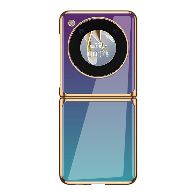 Nubia Flip Case: Galvanisierte Glasabdeckung mit Farbverlauf – kreatives, wortloses Design