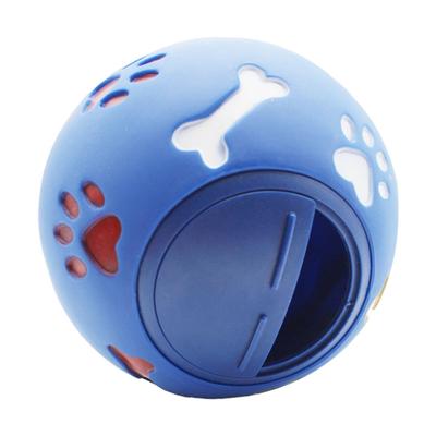 Dog Treat Dispenser Ball Slow Feeding Adjustable Chewing Puppy Puzzle Ball Toy for Cat Blue S
