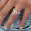 Huitan  Simple Elegant Round/Square CZ Rings for Women CopperColor Engagement Wedding Party Fashion Female Ring Jewelry