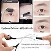 Eyebrow Scissors with Comb, KAJUDA Facial Hair Small Grooming Scissors For Men Women - Eyebrow Trimmer Scissor for Eyebrows, Nos