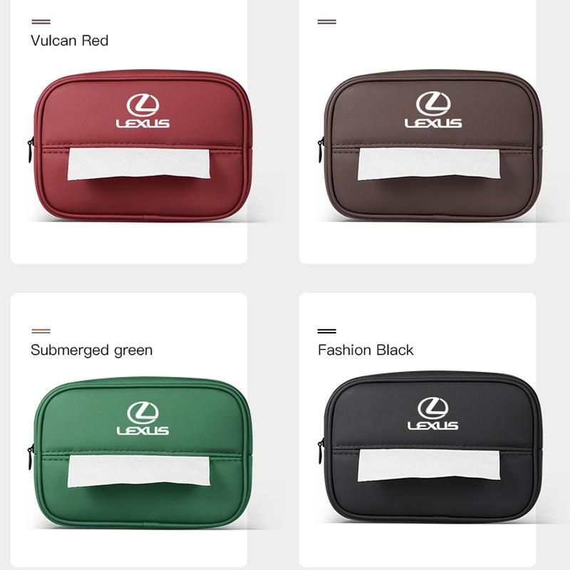 ZAG1 2026 Hot Interior Stickers Car Logo Tissue Box Seat Hanging Paper Towel Storage Bag For Lexus RX300 IS200 IS250 ES350 Ct200h UX2