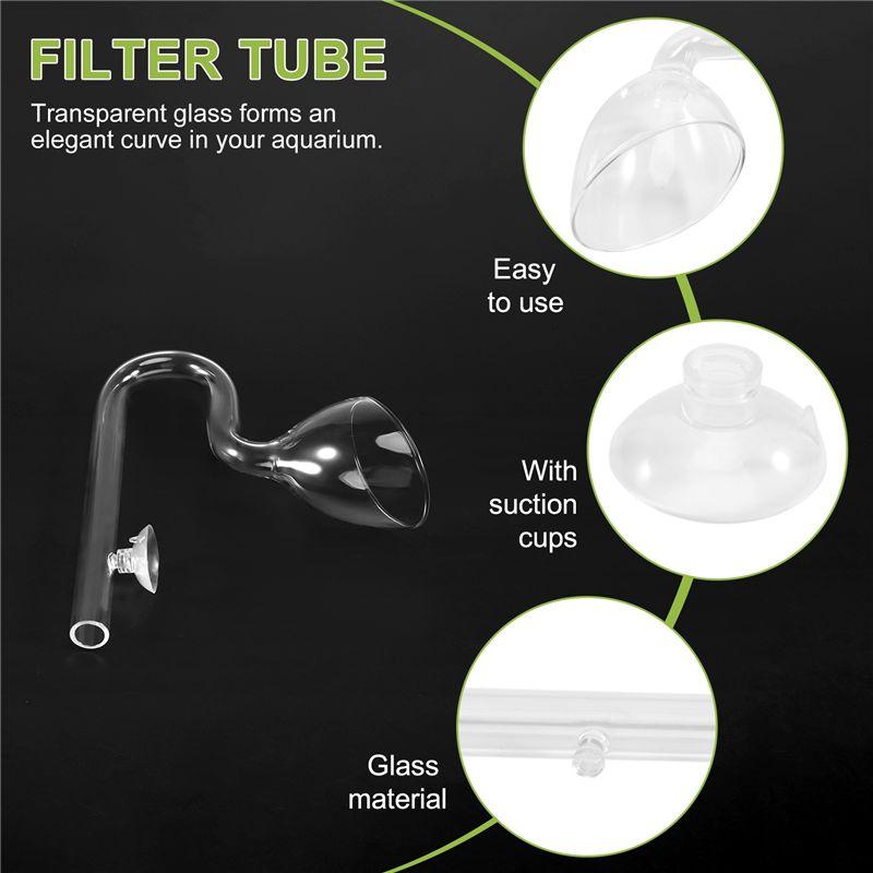 ABJI-16 Mm Aquarium Glass Inflow Outflow Lily Pipe Tube Fish Tank Aquatic Water Plant Canister Filter Suction Cup Hose Set