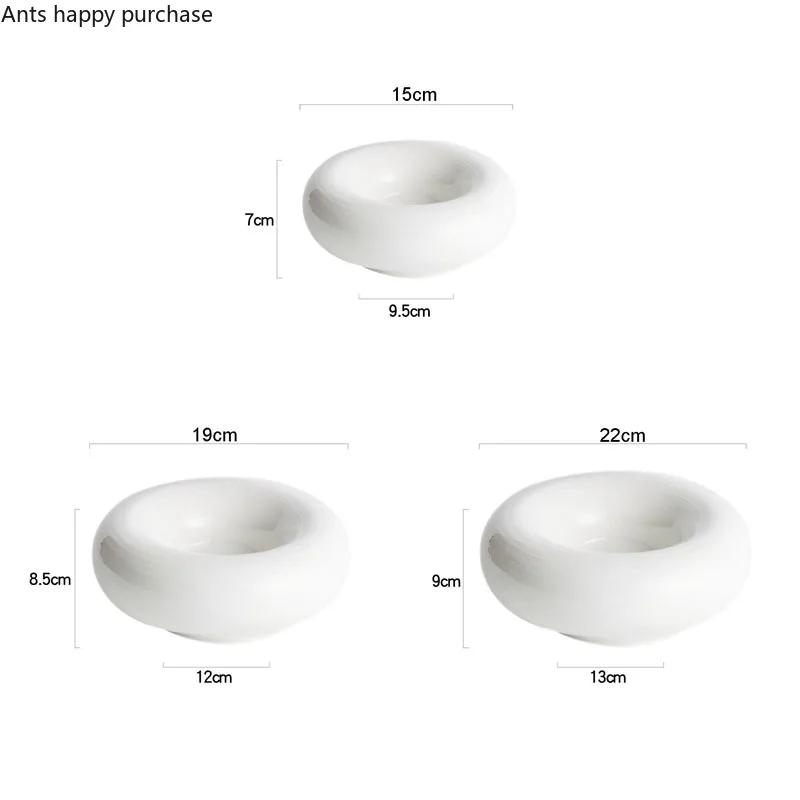 Creative White Ceramic Tableware Salad Dessert Bowl Snack Plate Household Table Decoration Cake Plate Kitchen Utensils Porcelain