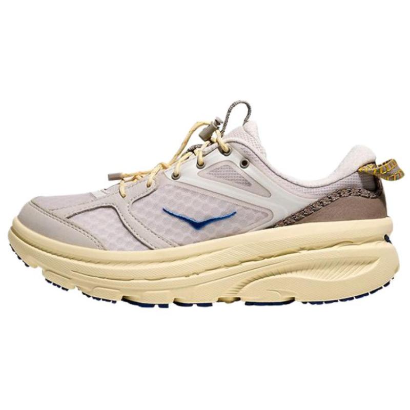 HOKA ONE ONE Bondi B3LS Slip Resistant, Abrasion Resistant, Breathable, Rebound Low Top Casual Shoes Unisex Gray Yellow Sneakers 1155351-GTV 36
