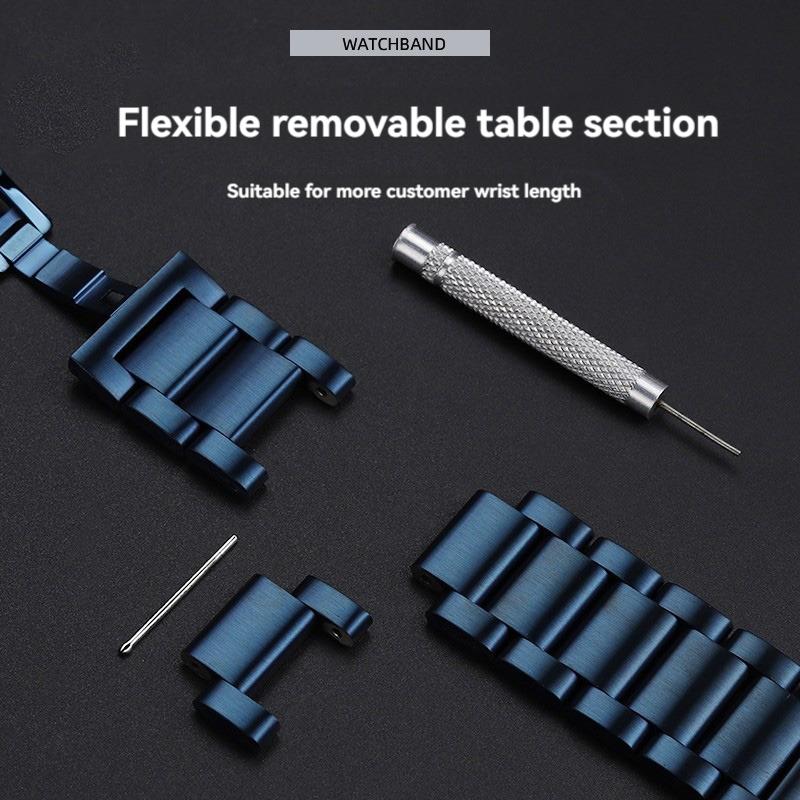 Classic New Blue Stainless Steel Watchband Strap 18mm 20mm 21mm 22mm Metal Bracelet Strap Men Women Fashion Quick Release for Citizen