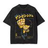 2026 Summer Retro TV Anime Invincible Printed T-shirt American Cartoon Washed New Men's Loose T-shirt Breathable Comfortable