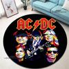 3D Rock Band AC/DC Retro Printed Round Carpet Bedroom Beautiful Carpet Non -slip Door Pad Floor Mats Area Rug Birthday Gift