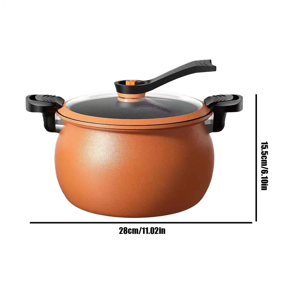 Non-stick Pressure Pot Non-stick Large-Capacity Multifunctional Cookware with Transparent Lid Slow Rice Cooker for Cooking