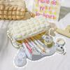 Kawaii Puffs Pencil Case Bag Cosmetic Girls Pen Pouch Box Cute Korean Stationery for Office Back To School Supplies Students