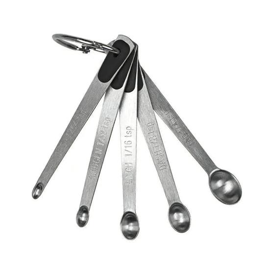 Maatlepels Set met Kleurrijke Antislip Siliconen Handvatten Roestvrij Staal Voedselveilig Nauwkeurige Schaalverdelingen Complete Bak- en Kookbekers Opslag