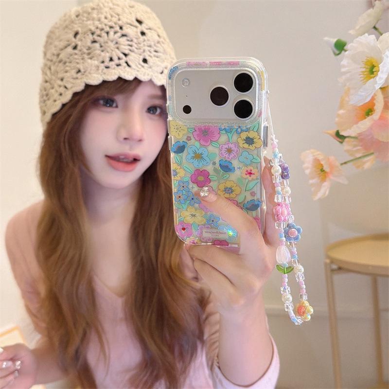 Spring Fresh Green Leaves & Colorful Flowers iPhone 17/16 Pro Max/15/14 Case