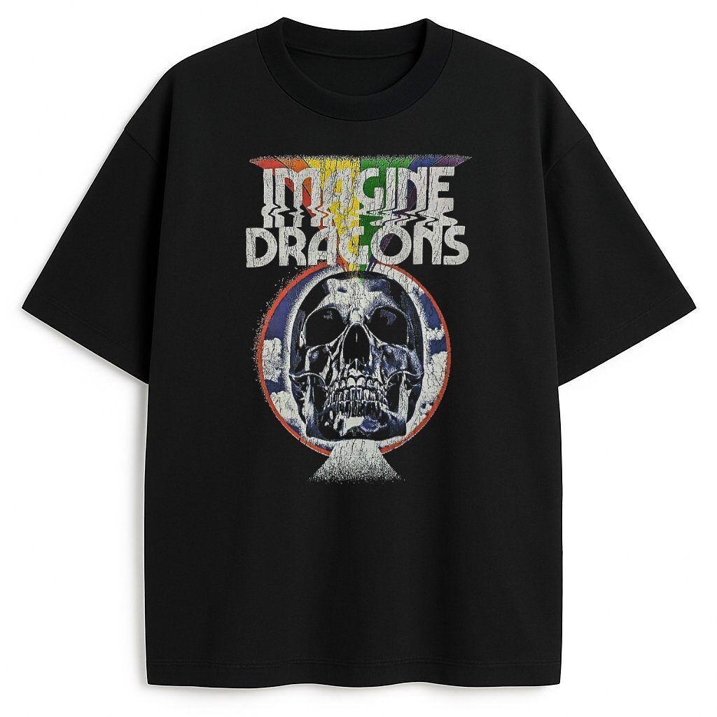 

Imagine Dragons Rainbow Mind Tshirt Unisex and Women Summer Cotton Clothing Casual Fashion Round Neck Short Sleeved Tee Streetwear M